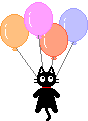 Cat with balloons